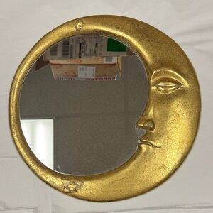 Gold Crescent Moon Wall Mirror